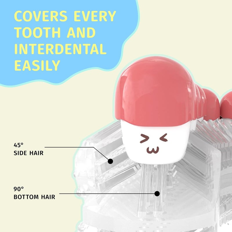 yeklike Kids U Shaped Electric Toothbrush，auto Sonic Baby Toothbrush，Cartoon Dinosaur 360-Degree Cleaning IPX7 Waterproof Design（2-7y） - Image 4